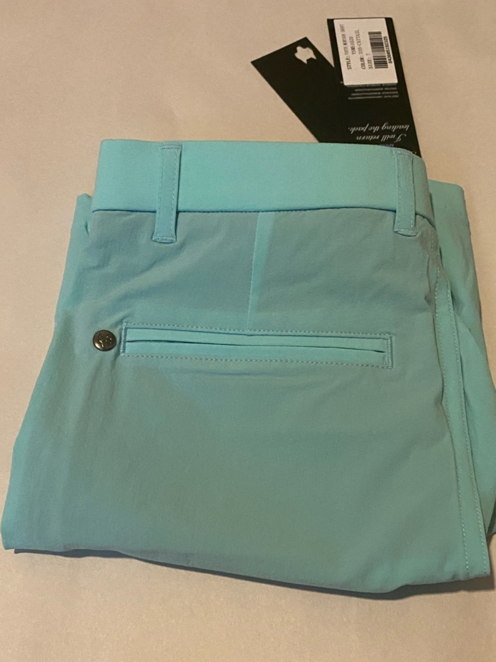 Greyson Light Teal Boys Flat Front Performance Shorts Size 7 - Picture 10 of 10